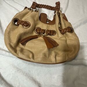 Michael Kors Tan Braided Hobo Bag